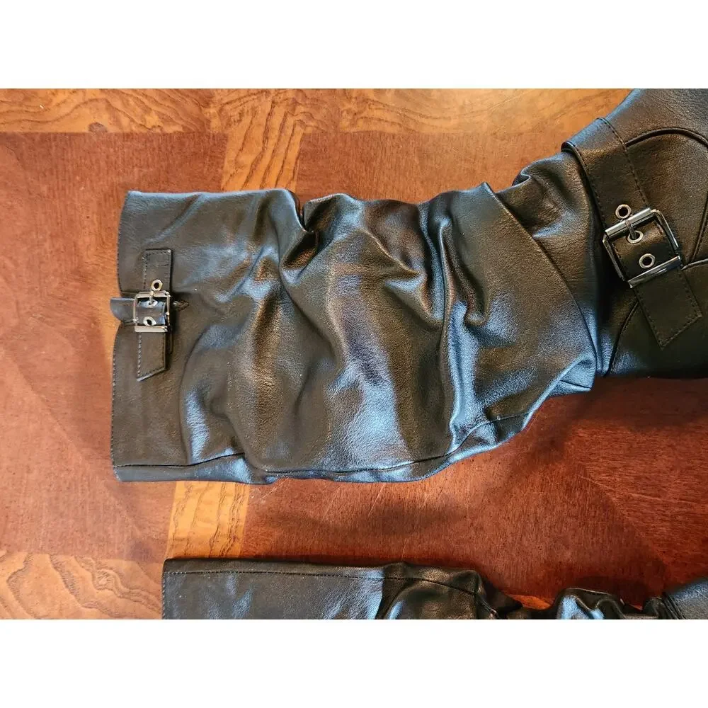 Dream Pairs Black Knee High Boots Womens Size 9 Buckle Side Zip